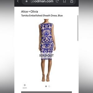 Alice & olivia tamika embellished sheath dress